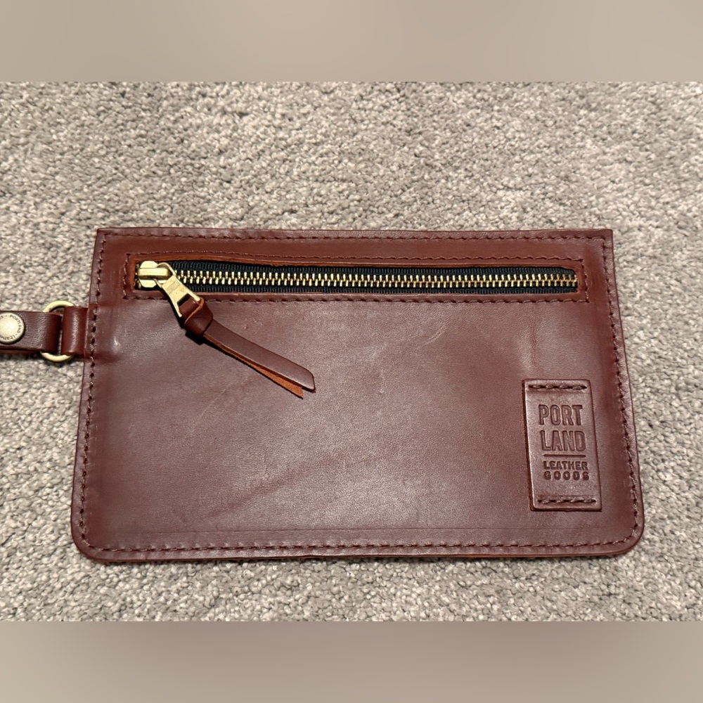 Portland Leather Adriana Pouch Wristlet Cognac NWOT